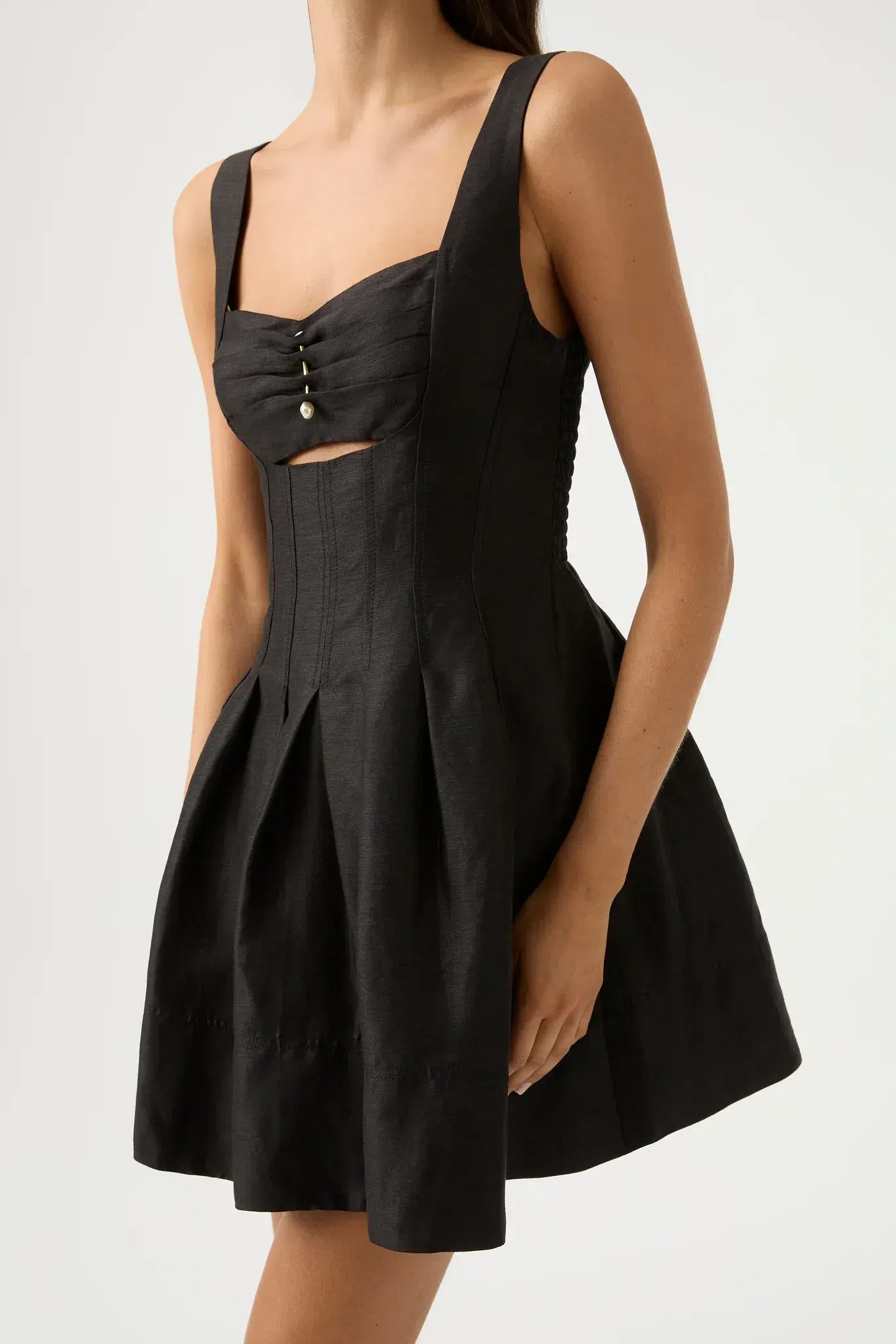 Aje Divinity Pearl Pin Mini Dress Black Size 4 - Image 4
