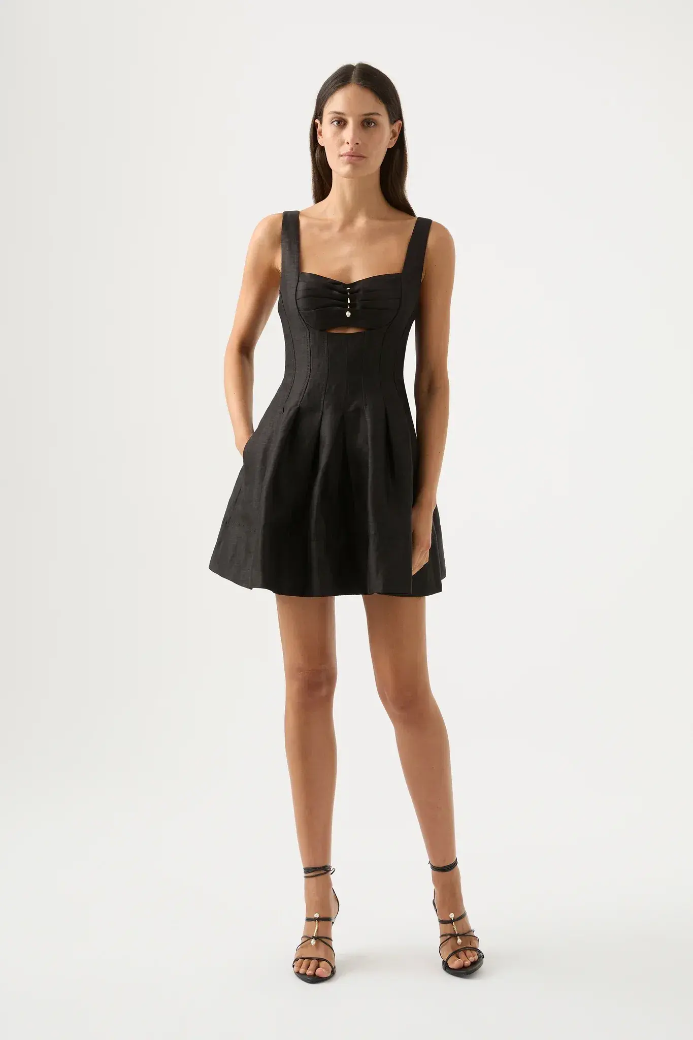 Aje Divinity Pearl Pin Mini Dress Black Size 4 - Image 1