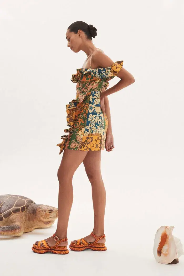 Alemais Archie Flounce Mini Dress Print Size 10 - Image 4