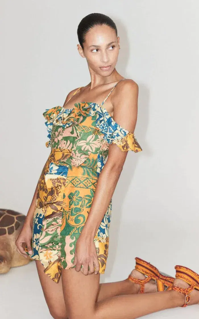 Alemais Archie Flounce Mini Dress Print Size 10 - Image 3