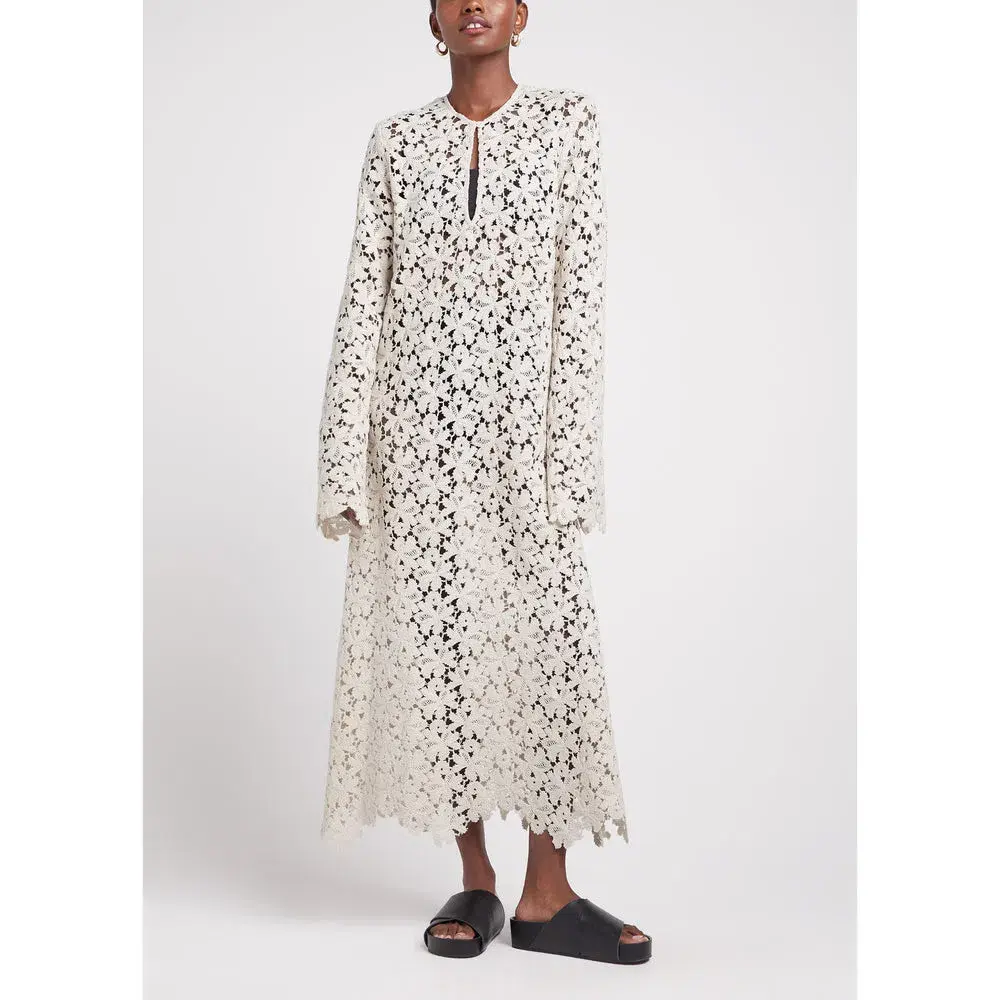 Matin Cotton Crochet Lace Dress Cream Size 10 - Image 1