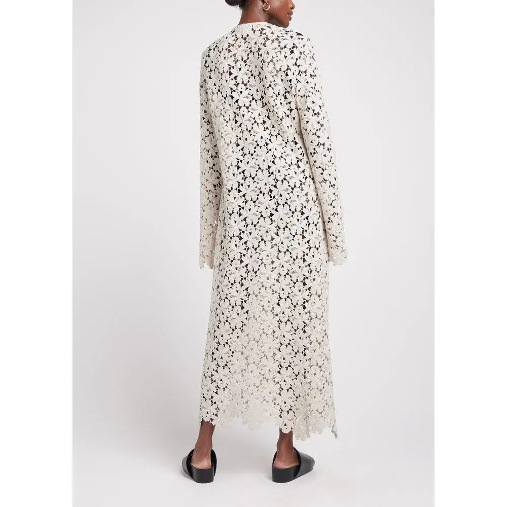 Matin Cotton Crochet Lace Dress Cream Size 10 - Image 2