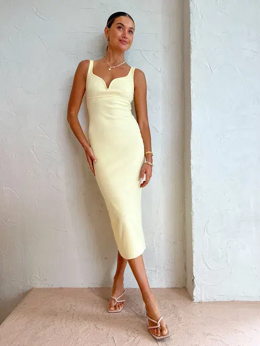 Viktoria and Woods Margarita Dress in Lemon Marle Size 4 / AU 14 - Image 5