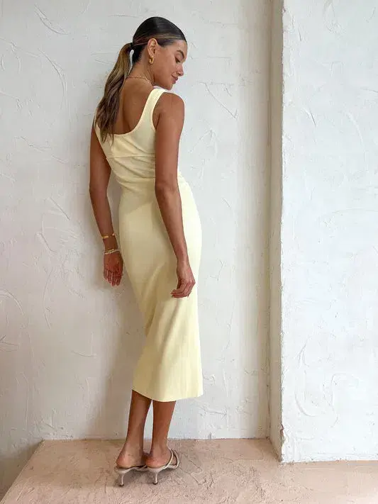 Viktoria and Woods Margarita Dress in Lemon Marle Size 4 / AU 14 - Image 4
