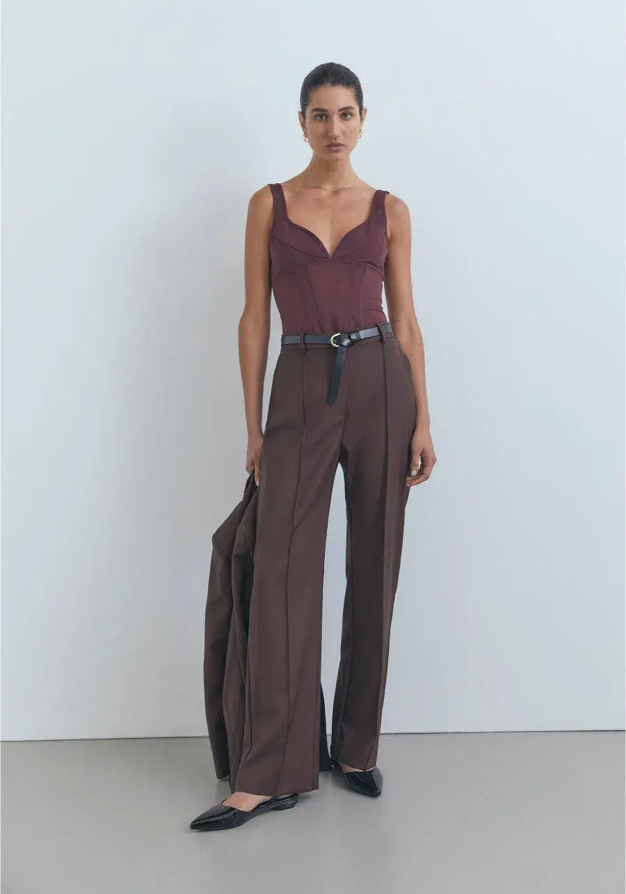 Viktoria and Woods Theta Bustier Corset Top in Oxblood Deep Burgundy Size 1 /AU 8 - Image 3