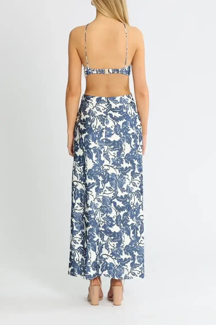 Significant Other Holly Maxi Dress in Blue Print Size 10 - Image 3