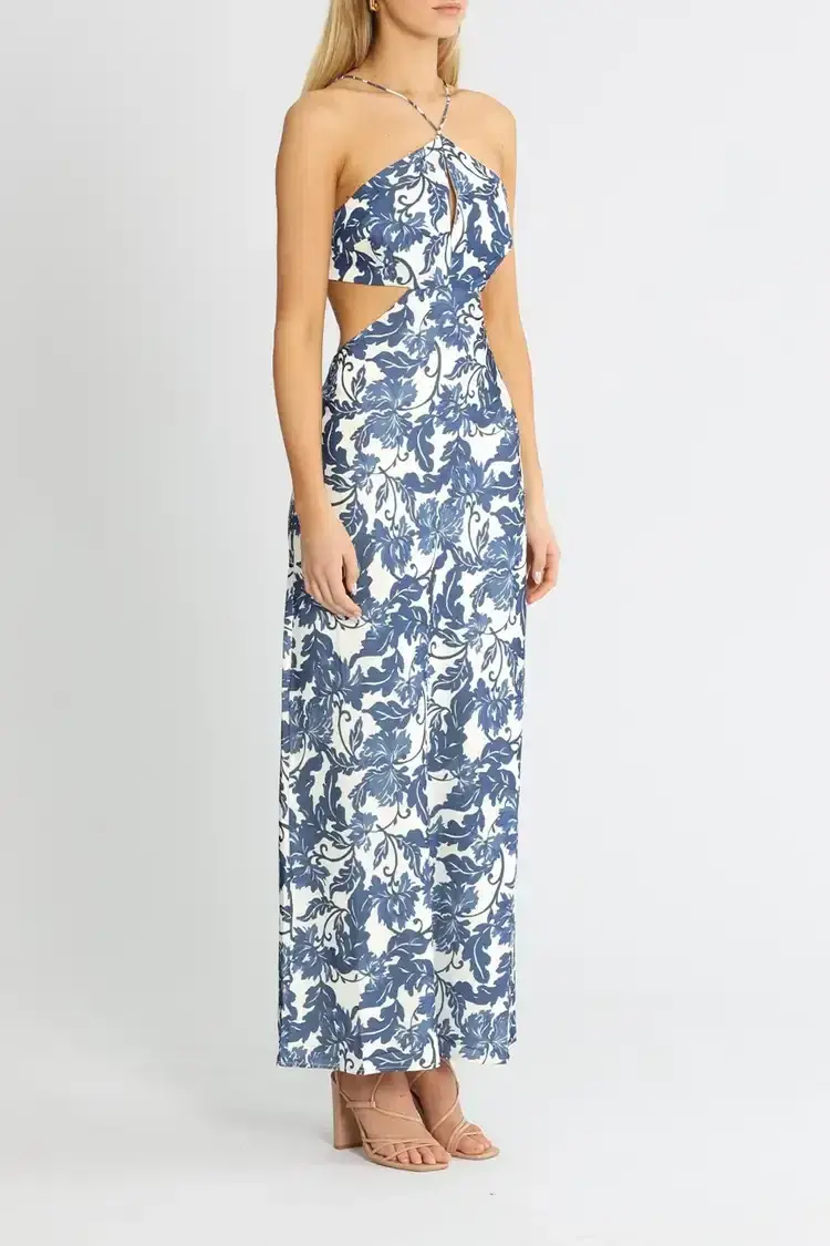 Significant Other Holly Maxi Dress Blue Print Size 12 - Image 2