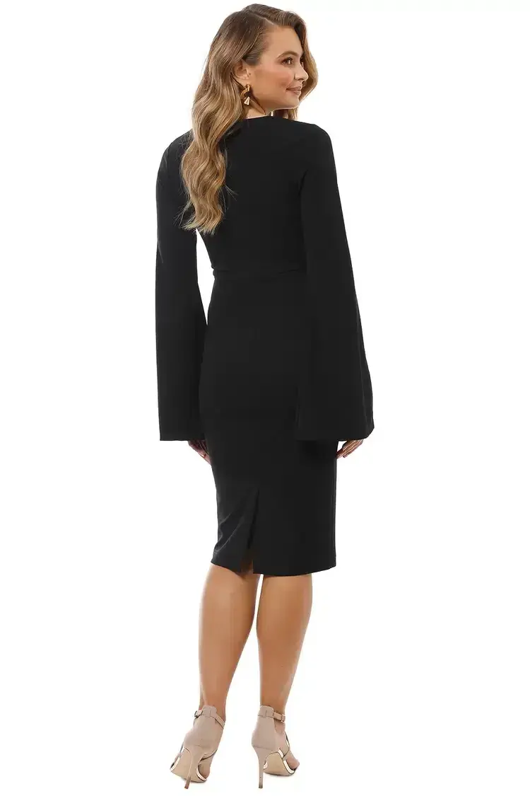 Pasduchas Amaryllis Midi Dress in Black Size 8 - Image 3