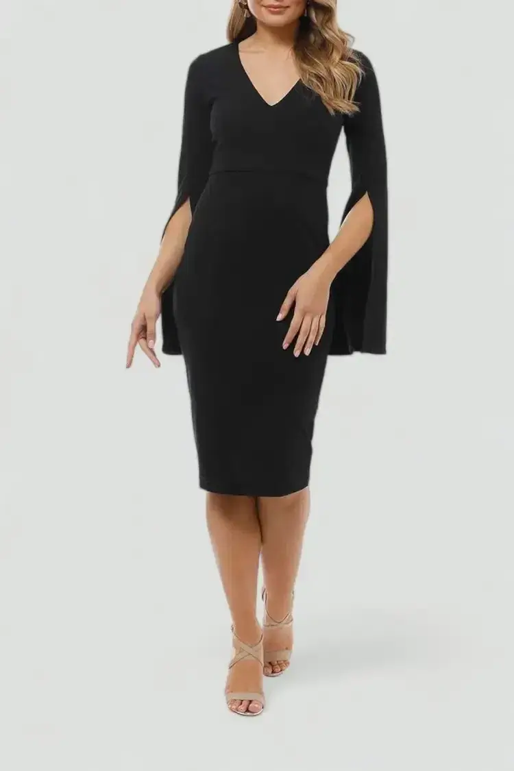 Pasduchas Amaryllis Midi Dress in Black Size 8 - Image 1