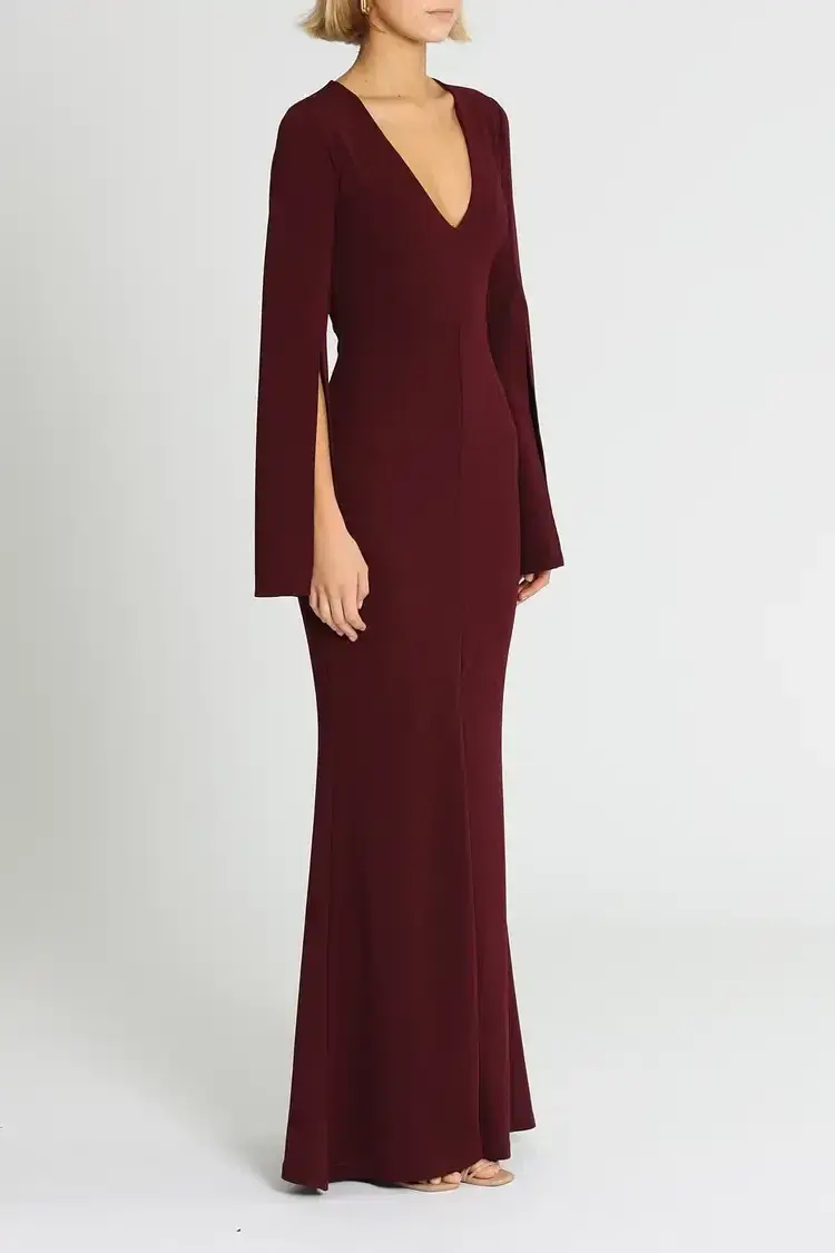 Pasduchas Amaryllis Gown in Wine Size 8 - Image 2