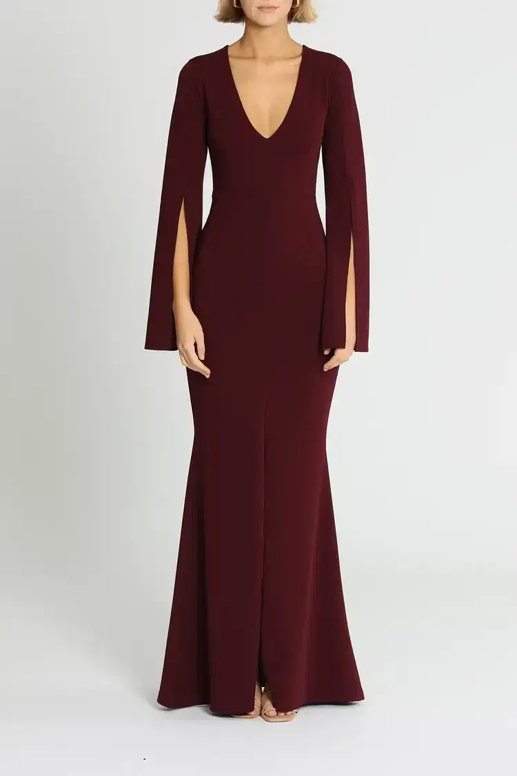 Pasduchas Amaryllis Gown in Wine Size 8 - Image 1