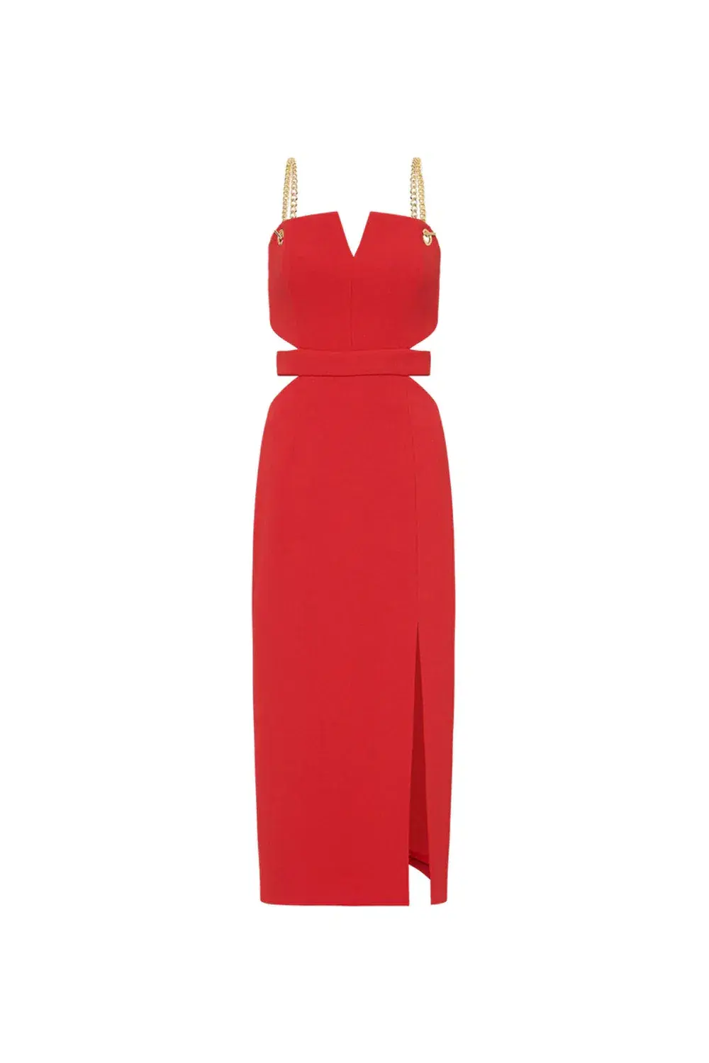 Rebecca Vallance Scarlett Chain Midi Dress Red Size 8 - Image 5