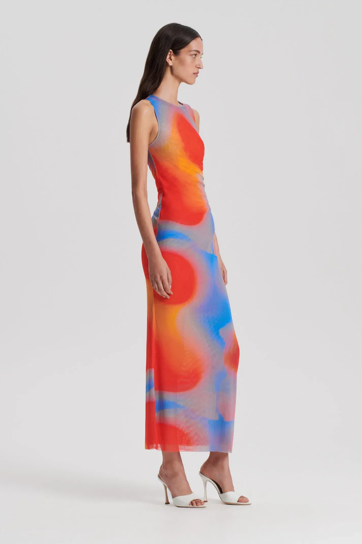Scanlan Theodore Italian Watercolour Print Dress Blue/ Red Multi Size 8 - Image 2