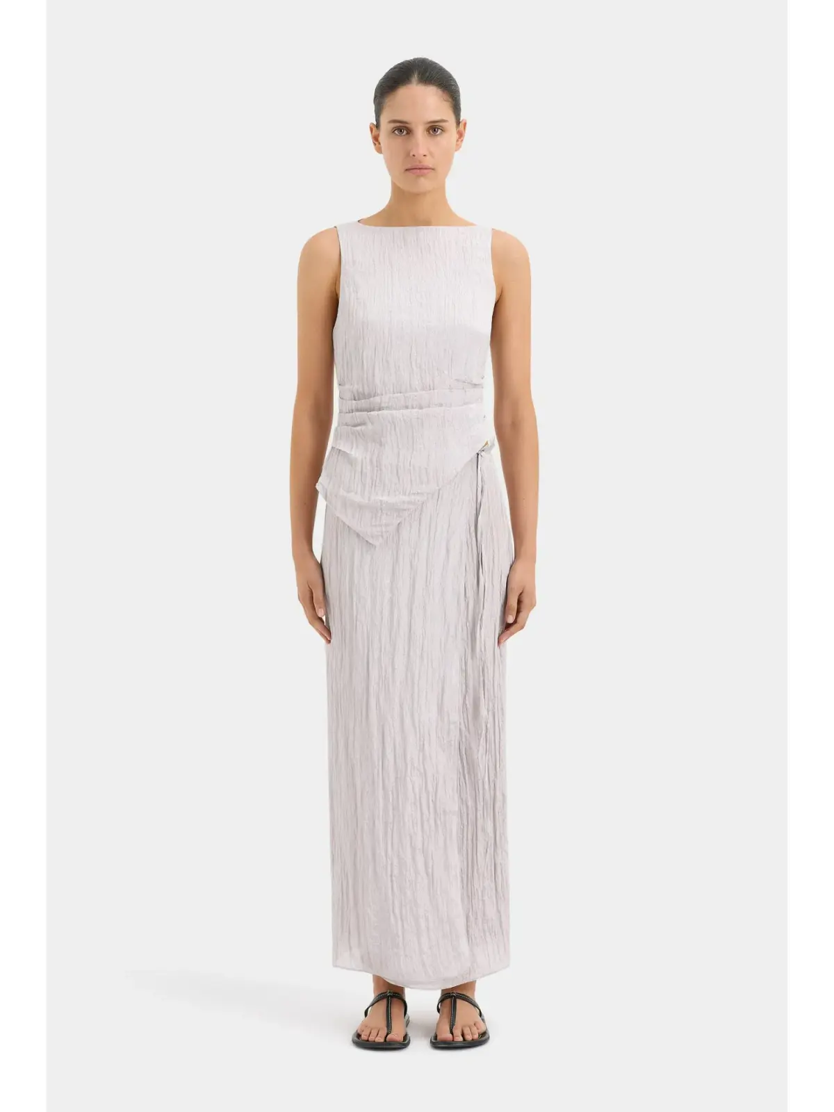 Sir The Label Ligera Open Back Top and Wrap Midi Skirt Set Silver Size AU 8 - Image 1
