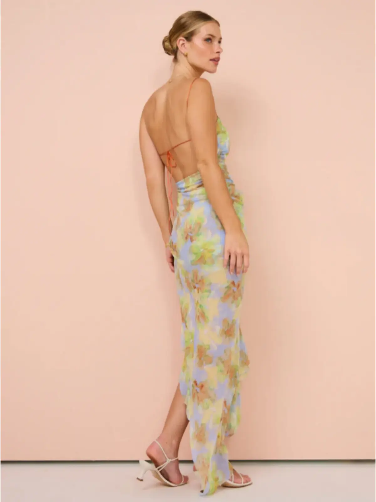 Bec & Bridge Zephy Asym Dress in Blue Blossom Size AU 10 - Image 3