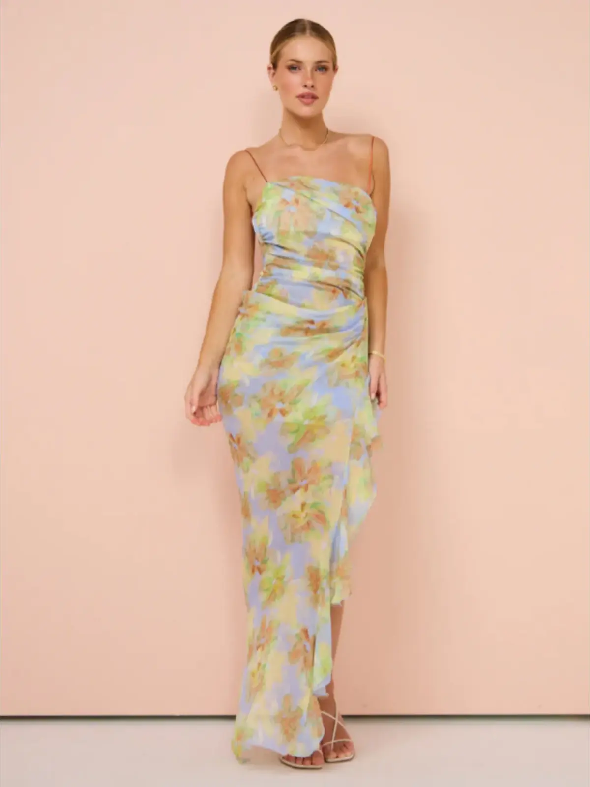 Bec & Bridge Zephy Asym Dress in Blue Blossom Size AU 10 - Image 1
