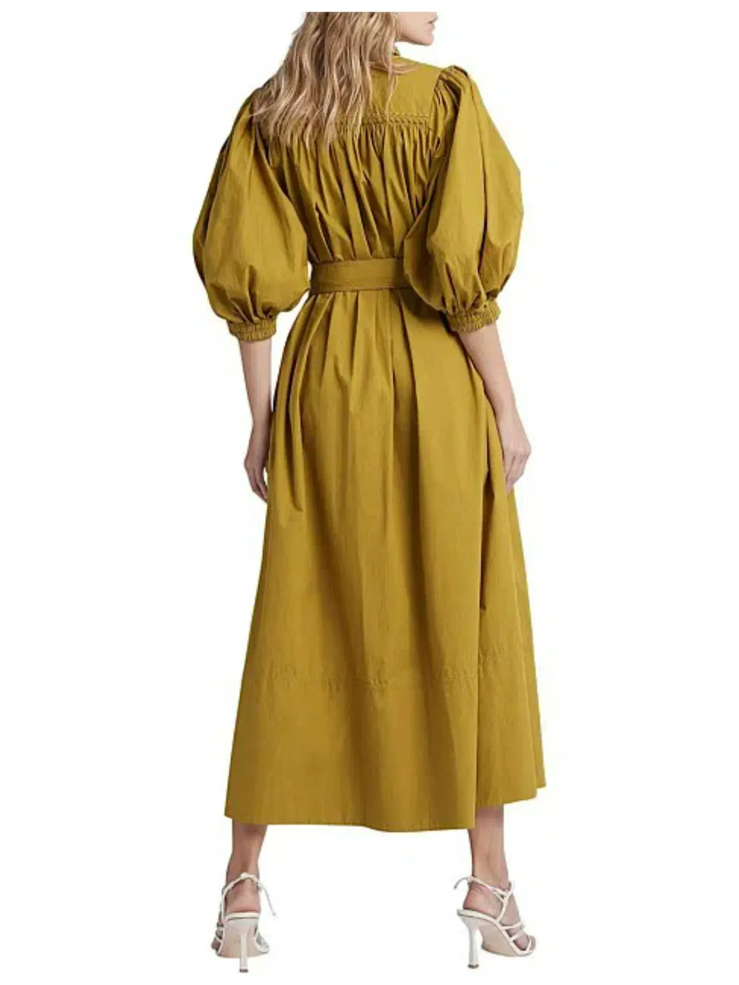 Aje Casablanca Midi Dress Olive Green Size AU 10  - Image 4