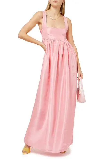 OROTON Strappy Open Back Poplin Maxi Sundress in Pink Strawberry Size 14 - Image 10