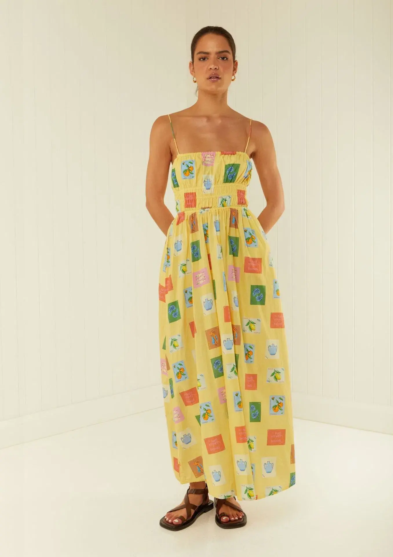 Palm Noosa West Dress Yellow Emblem Size 12 - Image 1