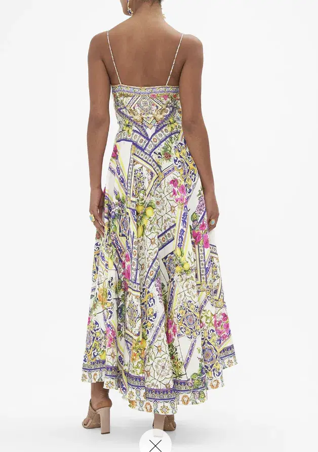 Camilla Long Dress With Tie Front Amalfi Amore Size S - Image 2