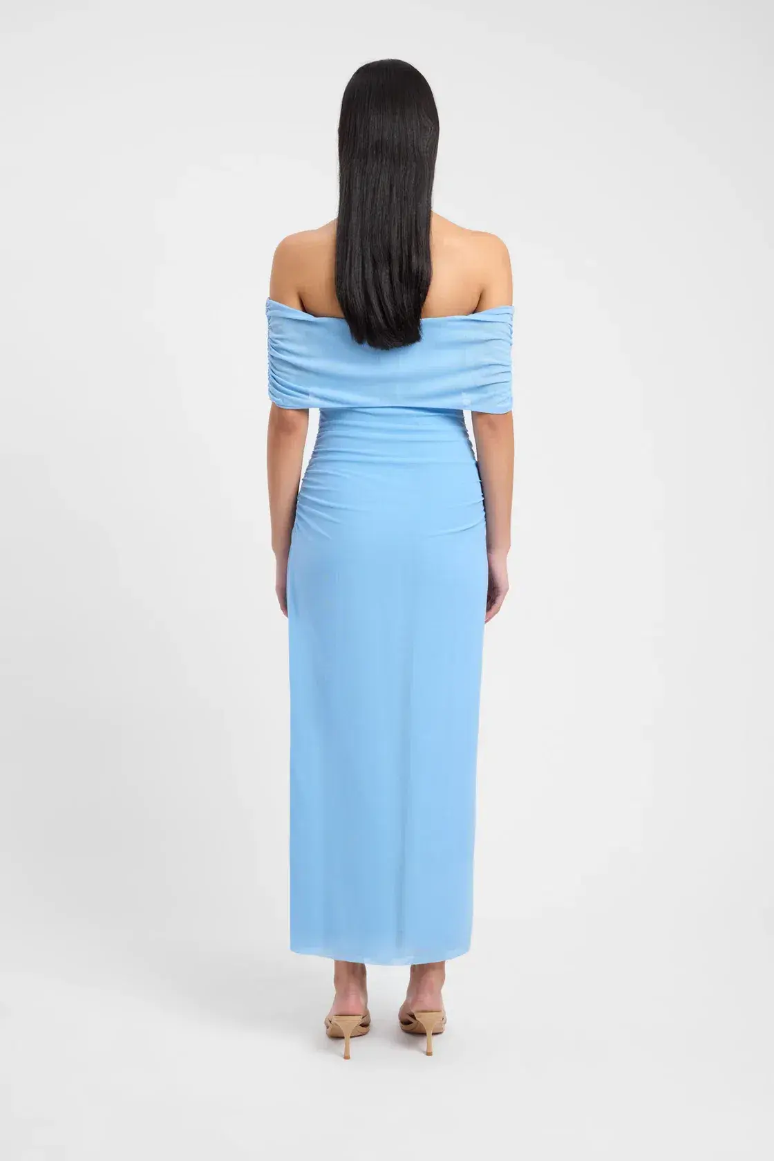 Kookai Bolt Off Shoulder Midi Dress Powder Blue Size 12 - Image 2