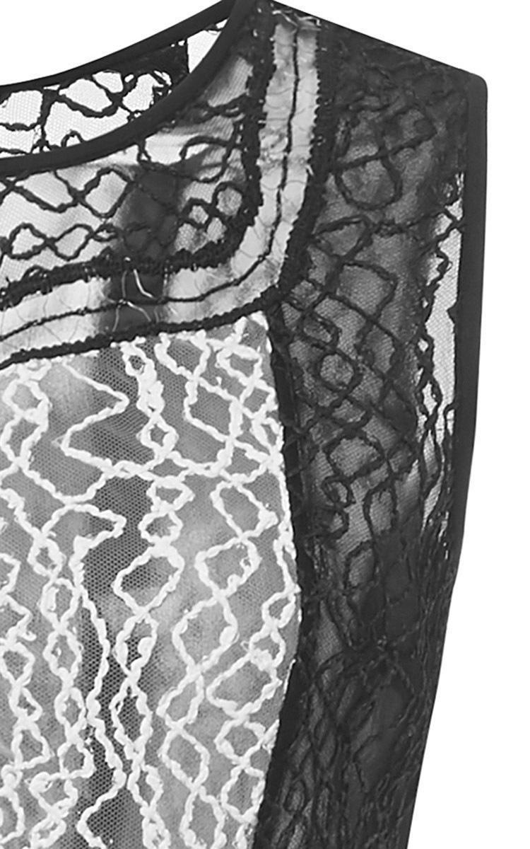 Jonathan Simkhai Wire Lace Curve Dress Black Combo Size 8 for rent on The Volte - main image