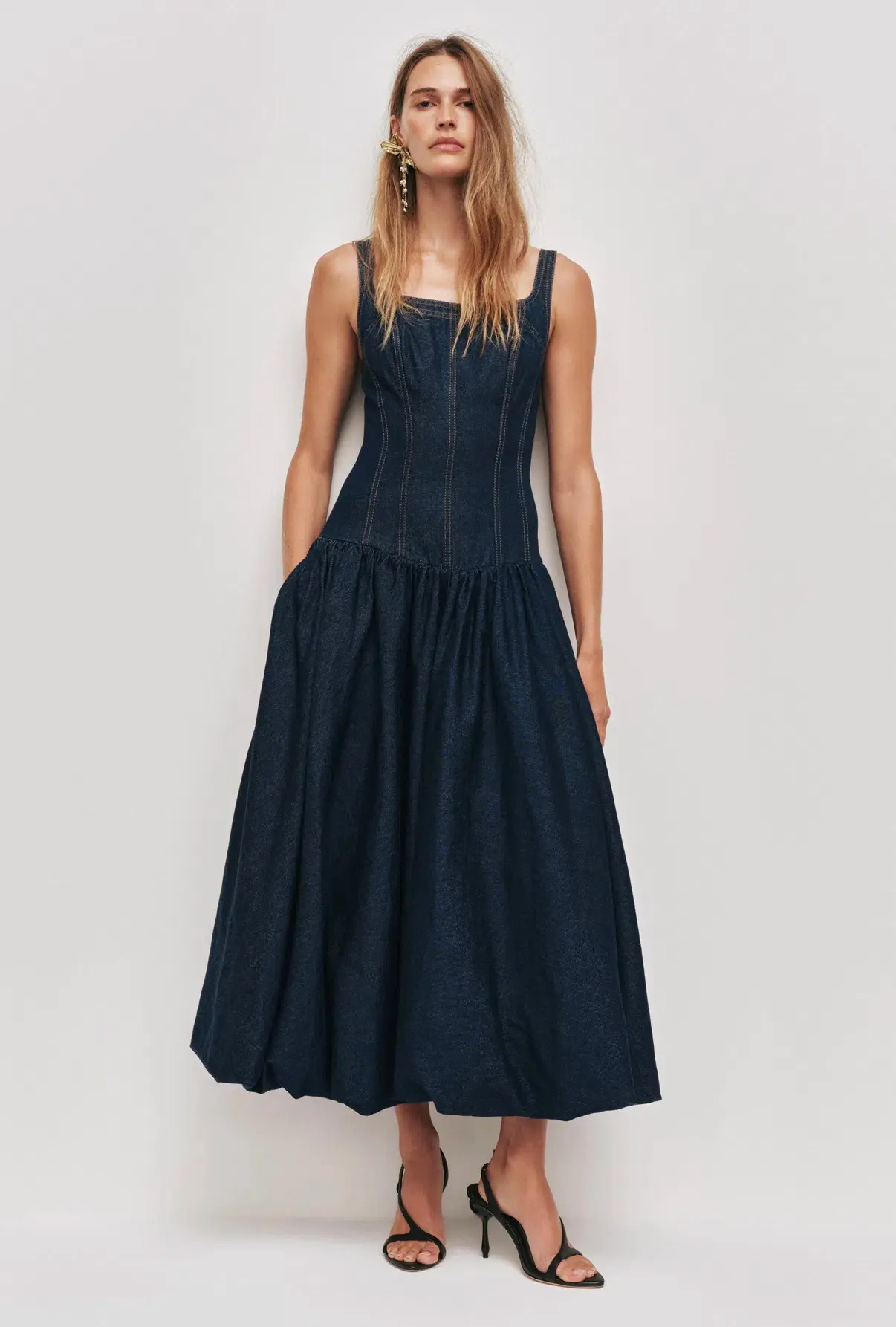 Aje Briar Denim Midi Dress size 8  - Image 2