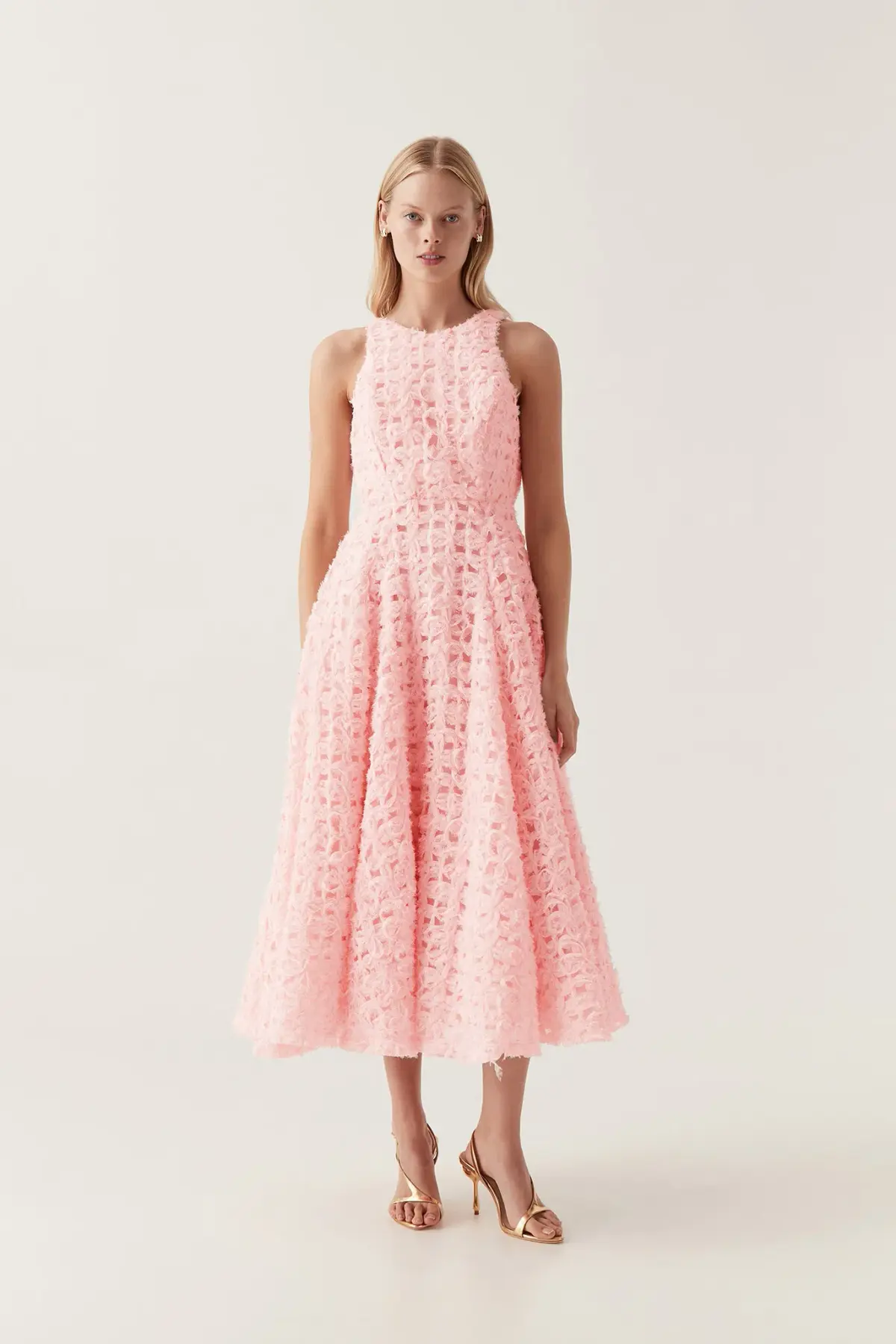 Aje Quintette Backless Midi Dress in Soft Pink Size 8 - Image 1