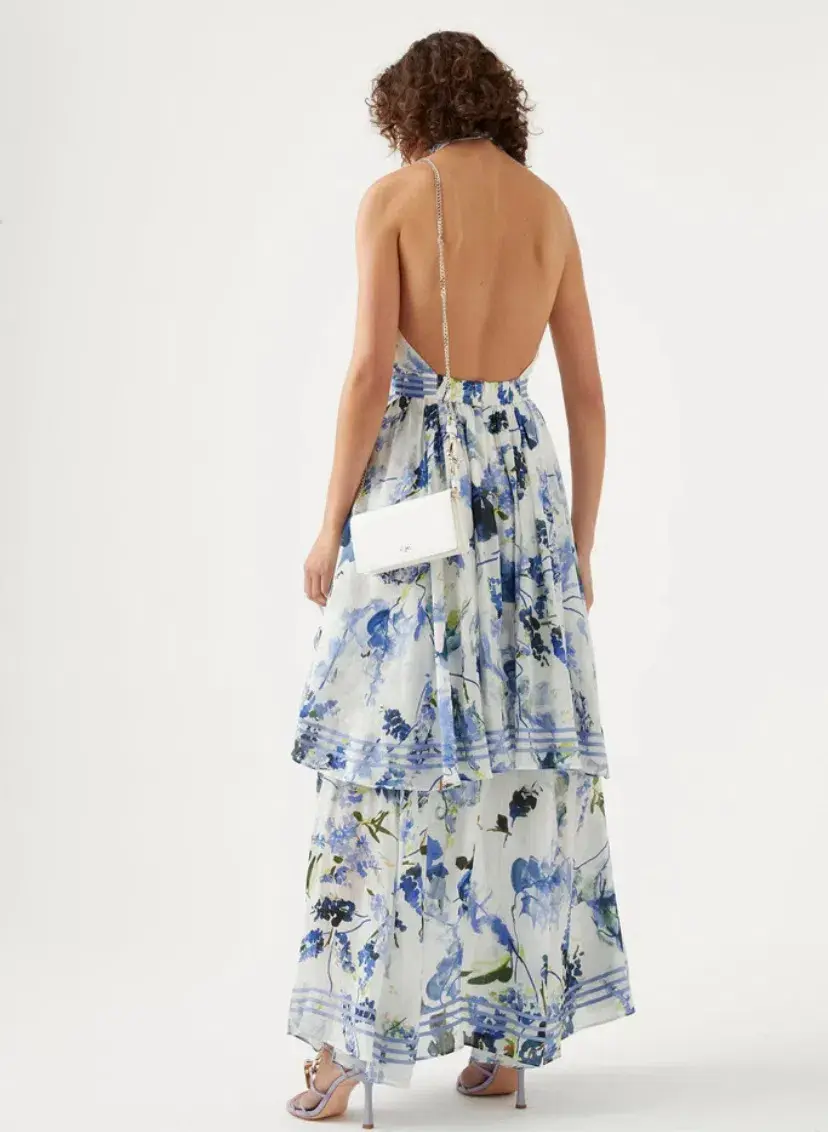 Aje Sienna Maxi Dress Lavenders of Provence Print Size 6 - Image 3