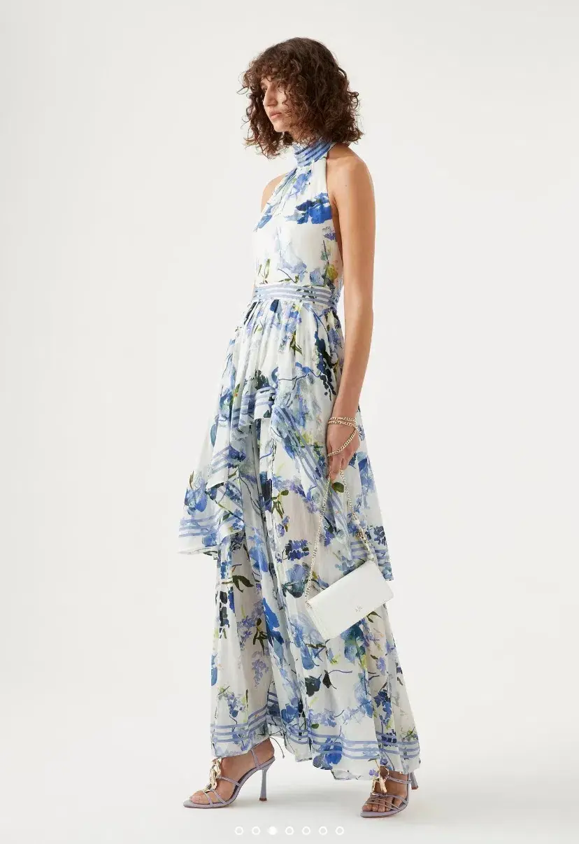 Aje Sienna Maxi Dress Lavenders of Provence Print Size 6 - Image 2