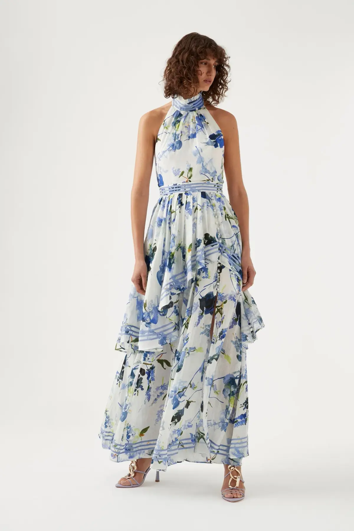 Aje Sienna Maxi Dress Lavenders of Provence Print Size 6 - Image 1