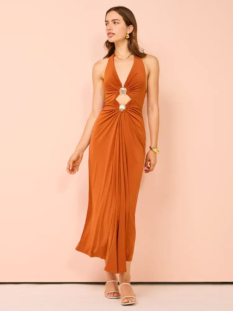 Significant Other Posie Midi Dress Rust Size 10 - Image 8