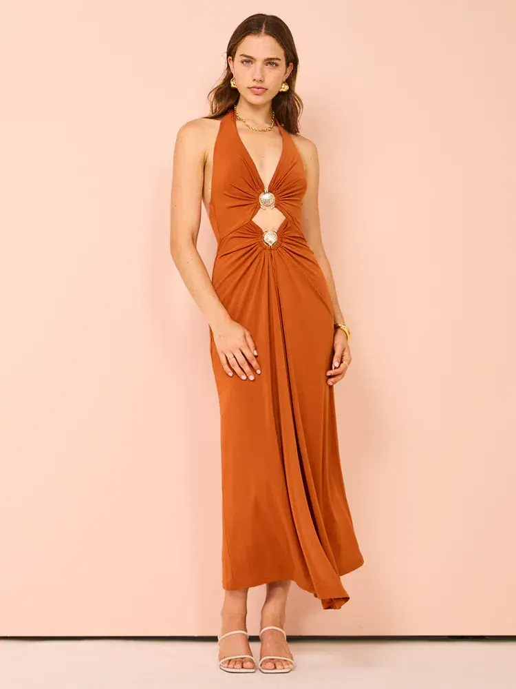 Significant Other Posie Midi Dress Rust Size 10 - Image 1