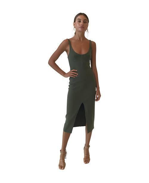 Bec & Bridge Amelie Cup Midi Dress in Sage size 6 - Image 1