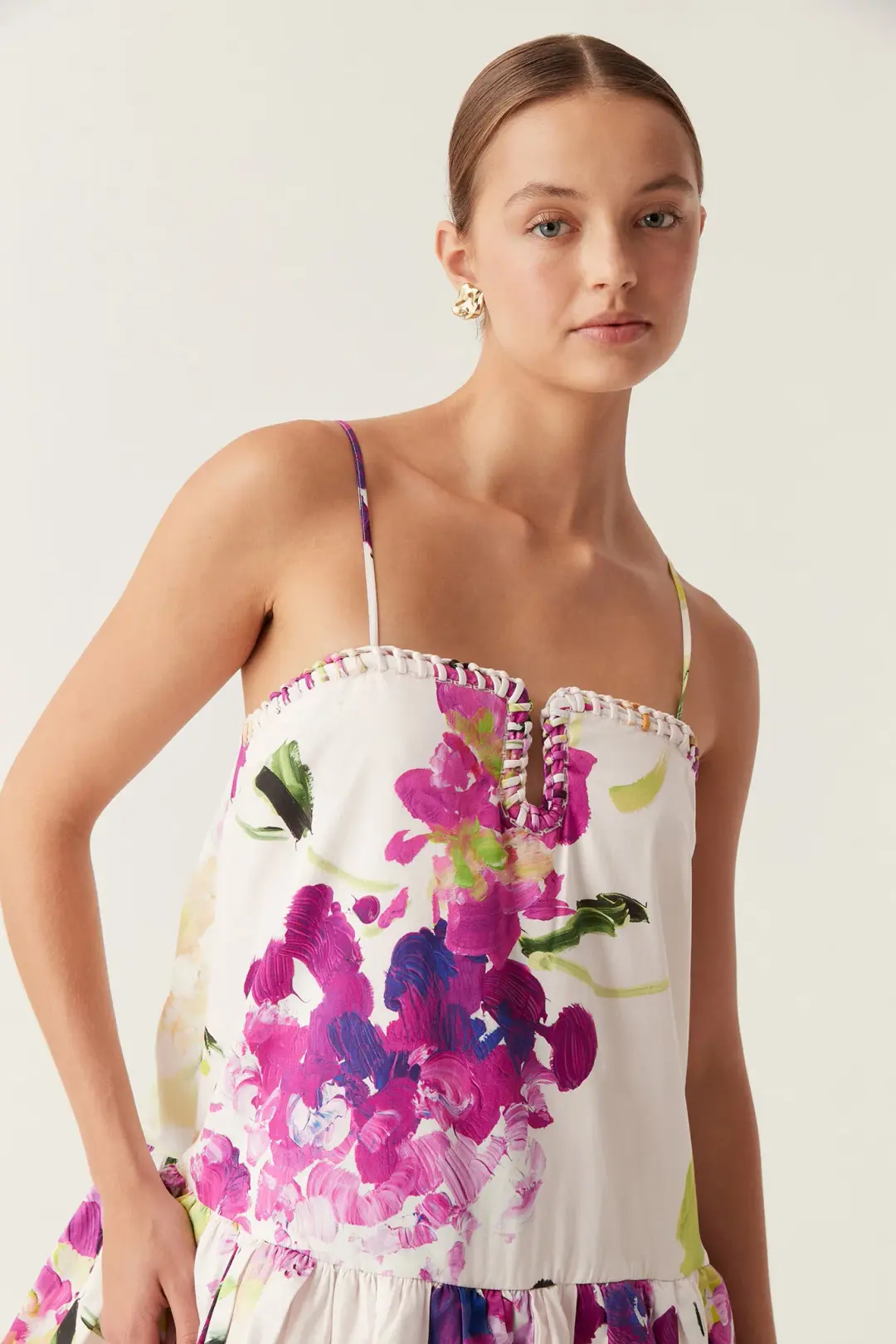 Aje Willow Sweetheart Mini Dress Wild Hydrangea Size AU 12 for rent on The Volte - main image