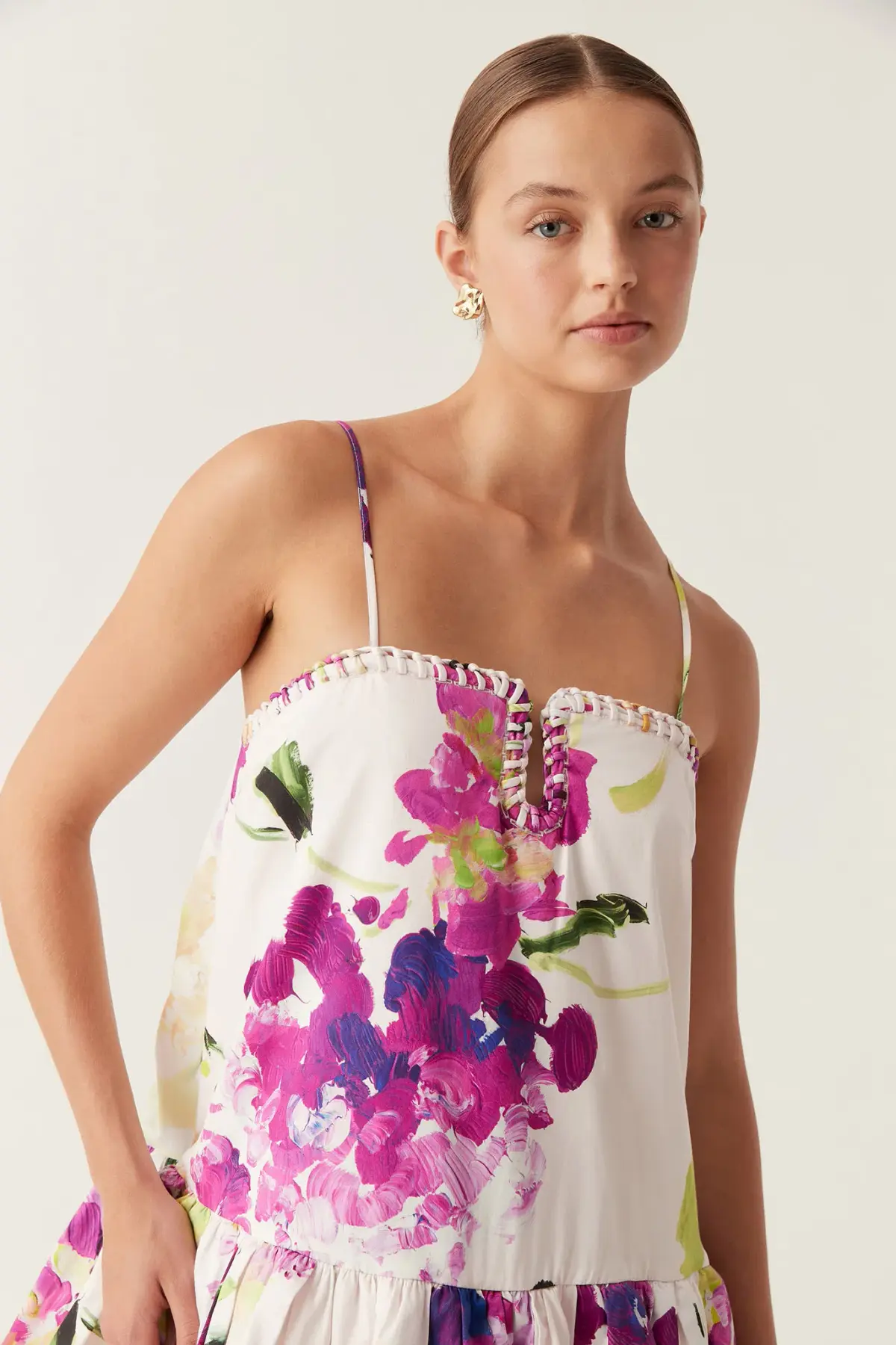Aje Willow Sweetheart Mini Dress Wild Hydrangea Size AU 12 - Image 3