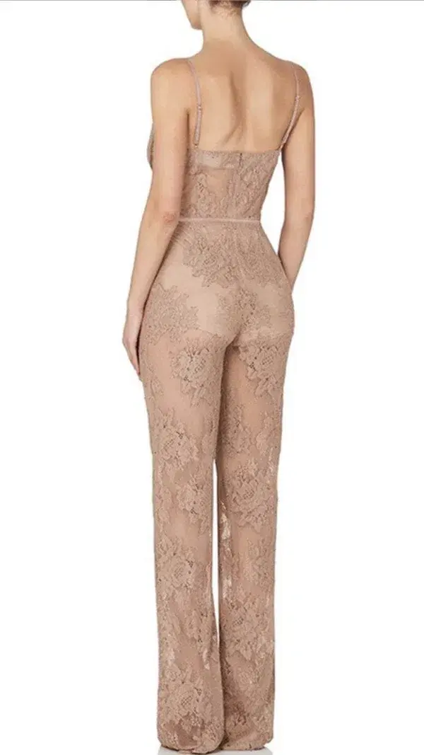 MISHA Hayden Lace Pantsuit Mocha Brown Size 8 - Image 2