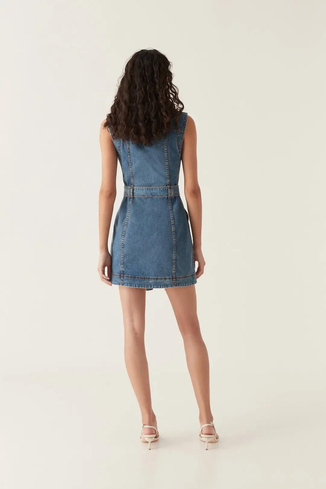 Aje Balance Denim Mini Dress 90's Wash Size AU 12 for rent on The Volte - main image