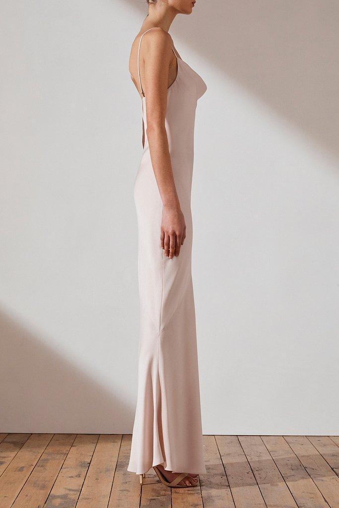 Shona Joy Luxe 'Porcelain' Bias Cowl Slip Dress Blush Size 8 for rent on The Volte - main image