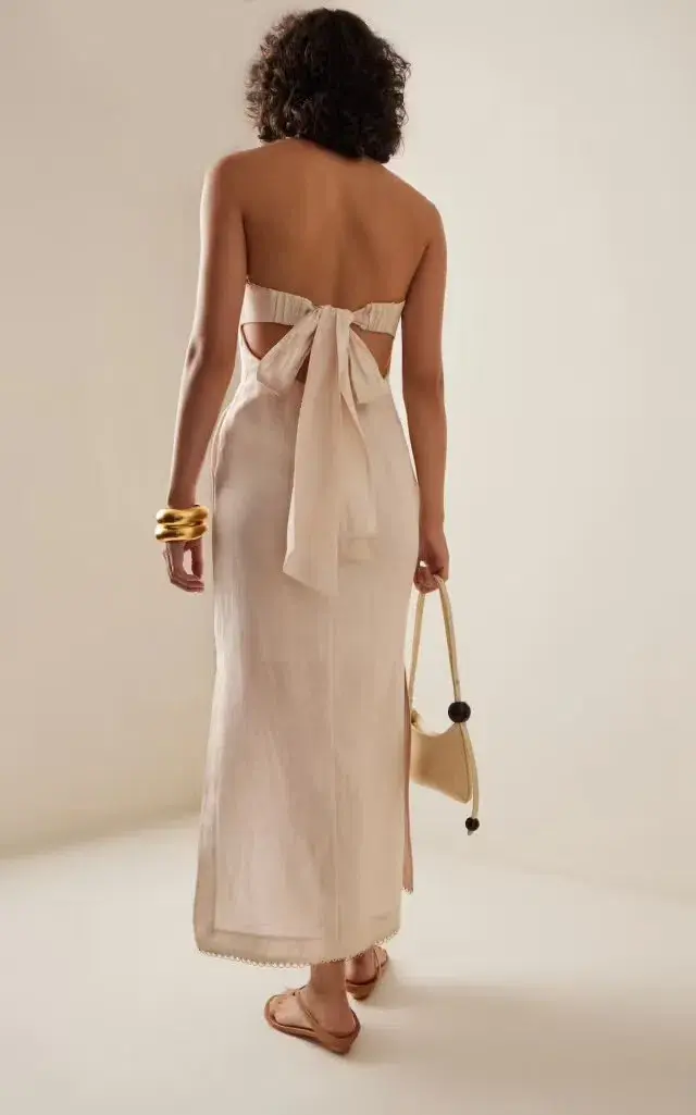 Zimmerman Lexi Column Dress Cream Floral Size 0 / AU 8  for rent on The Volte - main image