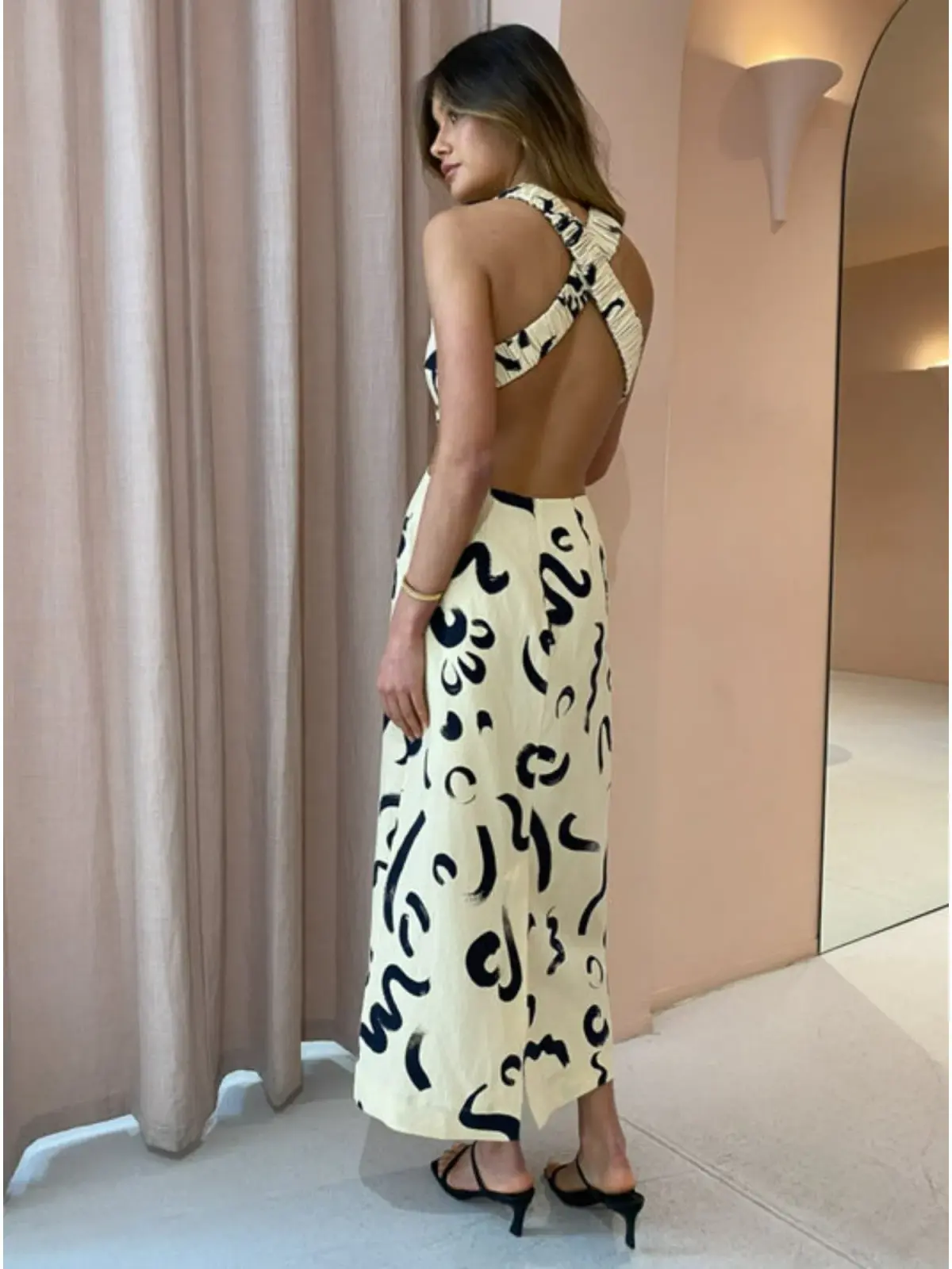 Alemais Brush Stroke Twist Dress in Clay Size AU 8 - Image 3