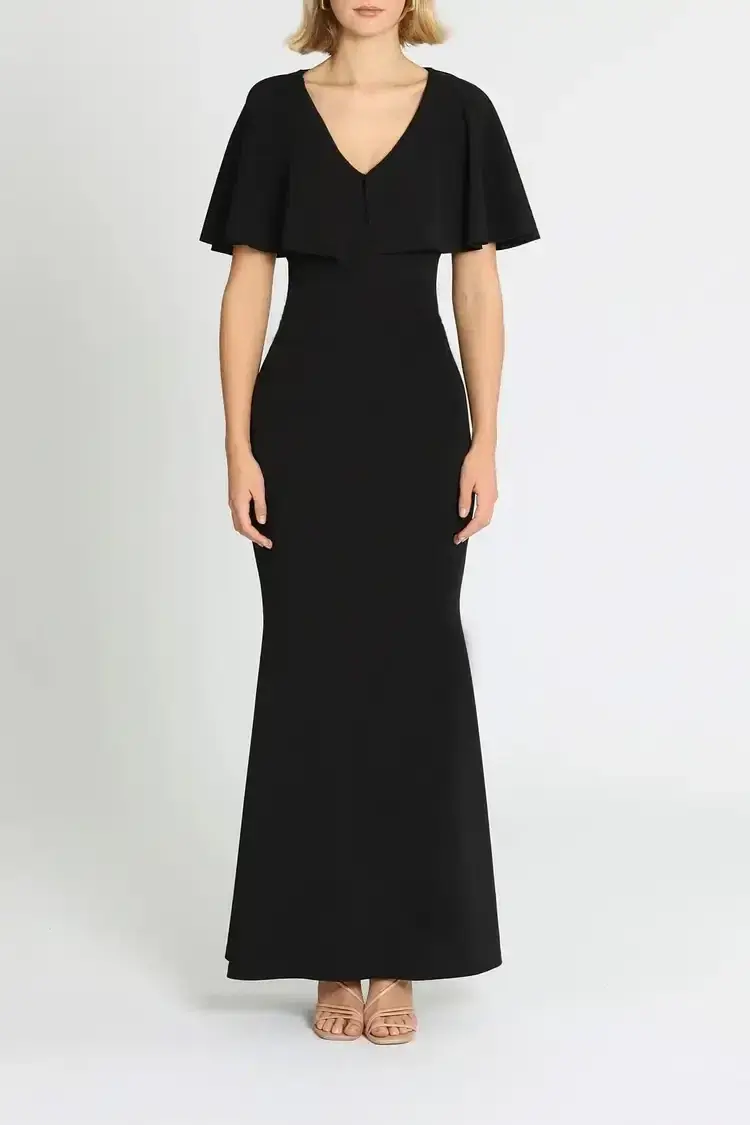 Pasduchas Mrs Carter Gown in Black Size 16 for rent on The Volte - main image