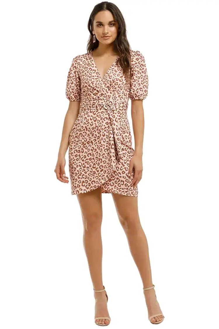 Pasduchas Saskia Waterfall Dress in Leopard Size 6 - Image 1