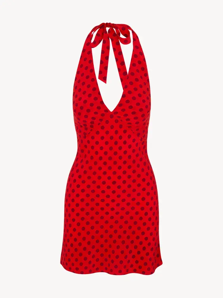 Realisation Par The Leila In Aura Halter Mini Dress Red Size 6 - Image 3