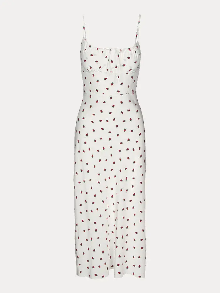Realisation Par The Alba Strawberry Midi Dress White Size 6 - Image 4