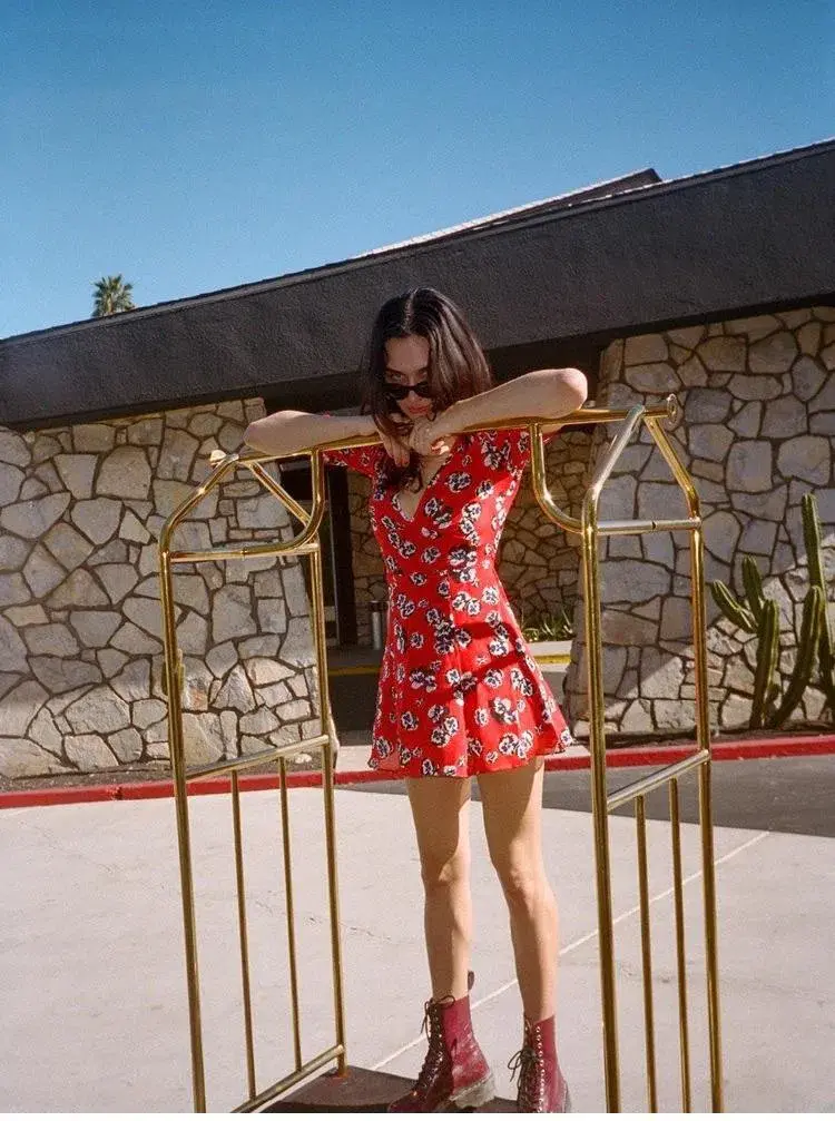 Realisation Par Ozzie Mini Dress Red Size 6 - Image 4
