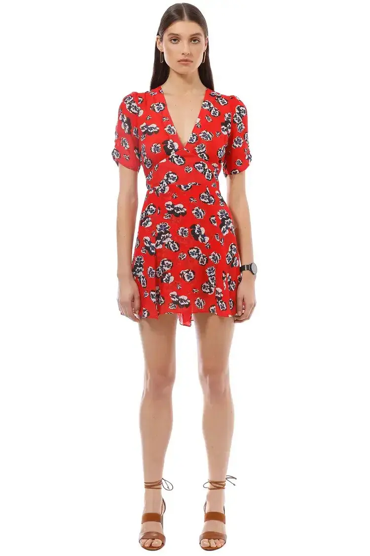 Realisation Par Ozzie Mini Dress Red Size 6 - Image 1