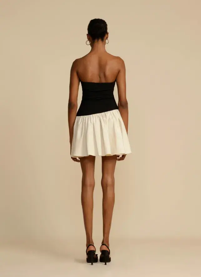 Arcina Ori Celine Mini Dress Black/White Size M/Au 10 - Image 4