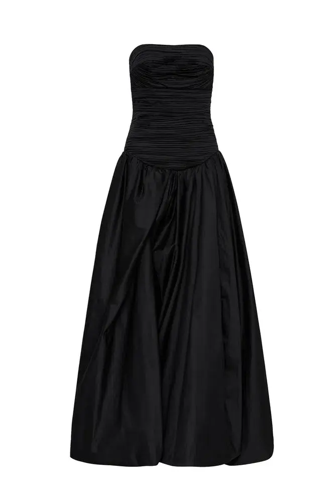 Aje Violette Bubble Maxi Dress Black Size 8 for rent on The Volte - main image