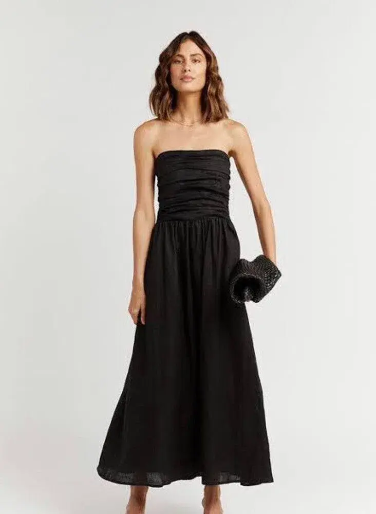Dissh Bonnie Sweetheart Strapless Midi Dress Black Size 6 - Image 3